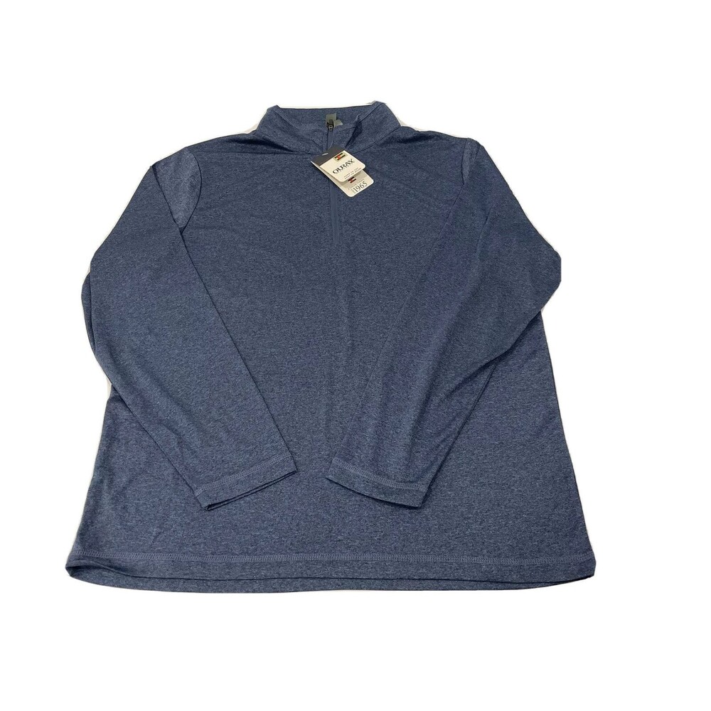 Ouray Sportswear Mens Long Sleeve Pullover Shirt Blue 1/4 Zip Neck Size Medium